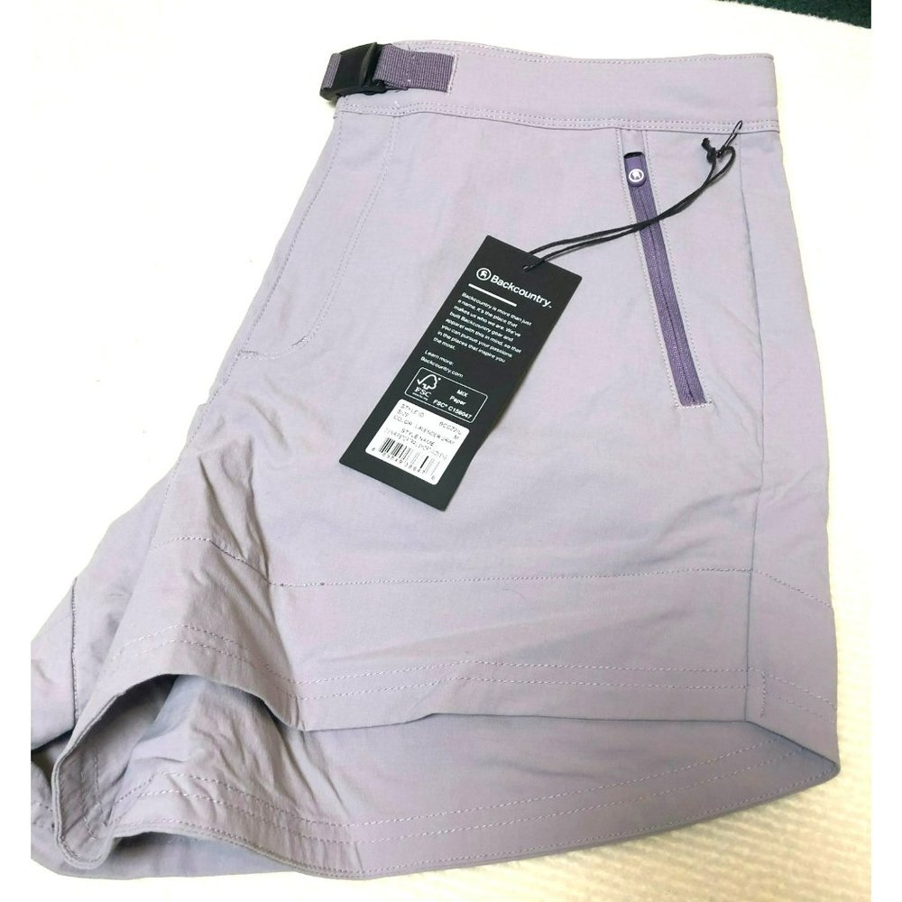 NWT Backcountry 3.5" Ripstop Womens Trail Shorts Lavender Gray Sz Medium